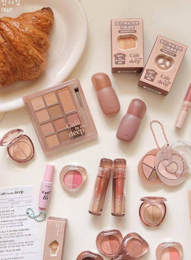 etude house韩国新品cafe in the deep系列滋润哑光唇釉眼影盘新