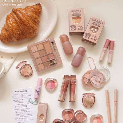 etude house韩国新品cafe in the deep系列滋润哑光唇釉眼影盘新