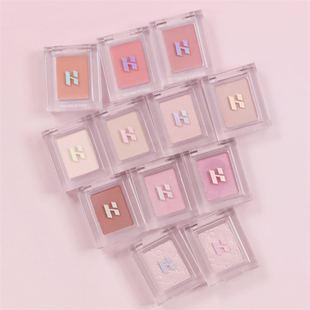 新品韩国HOLIKA惑丽客春季腮红单色眼影珠光哑光高光两用桃色气色