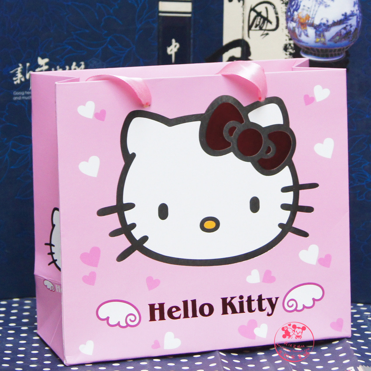 kitty凯蒂猫纸袋礼品袋卡通手提袋子宝宝出生日满月百天喜糖袋子