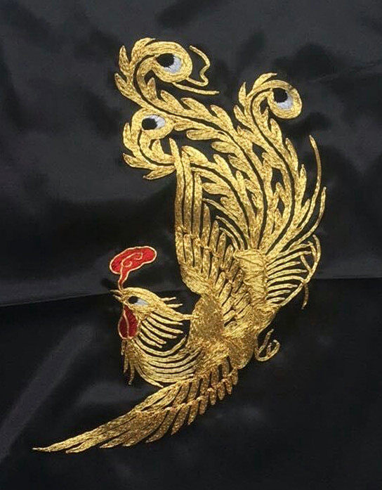 手工刺绣盘金刺绣凤凰绣片diy手工绣片衣服装饰绣片