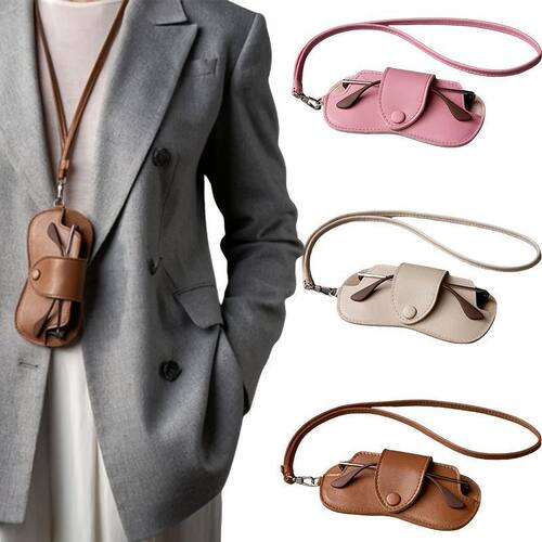 Leather eyeglasses storage bag protective cover 女眼镜保护套