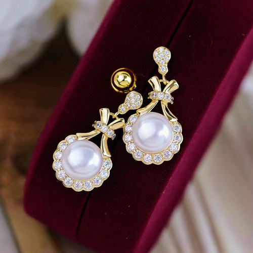 DIY珍珠配件925纯银复古耳环耳钉