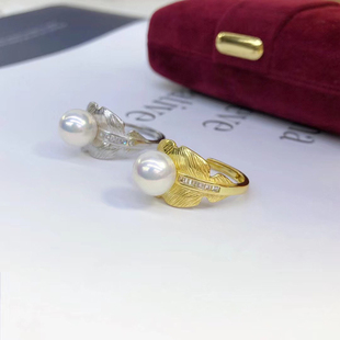 DIY珍珠配件S925纯银大戒指空托个性时尚款开口戒珠宝手工银饰品