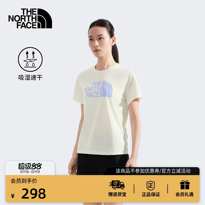 北面女速干印花短袖T恤