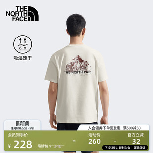 8D7E TheNorthFace 北面男印花山脉速干短袖 T恤户外休闲透气夏新款
