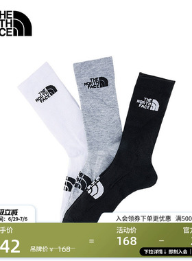 北面运动袜子男女同款三双装长筒户外透气新款TheNorthFace|8AMY