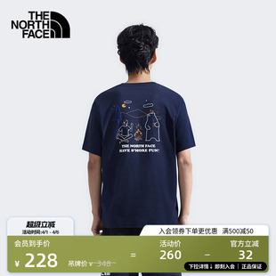 北面男女同款 T恤户外透气夏新款 TheNorthFace 8DBV 纯棉印花短袖