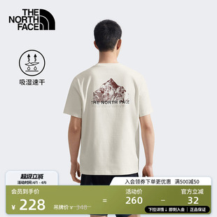 TheNorthFace 8D7E T恤户外休闲透气夏新款 北面男印花山脉速干短袖