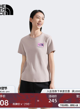 北面女纯棉印花短袖T恤运动户外休闲透气夏新款TheNorthFace|8DCD