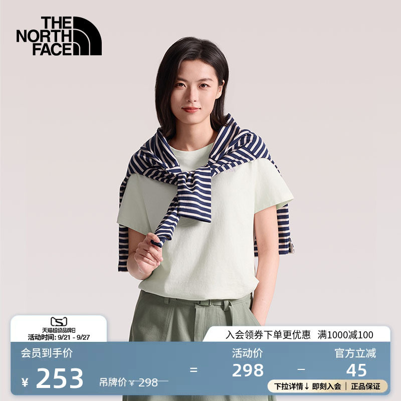 北面女纯棉户外短袖T恤										