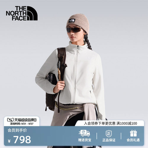 北面女棋盘格抓绒衣外套