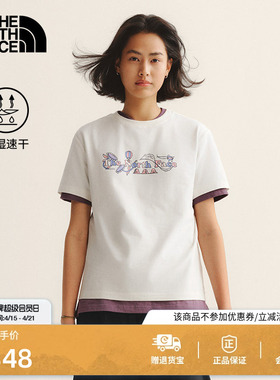 北面速干衣短袖T恤女短款运动户外透气新款TheNorthFace|8GX6
