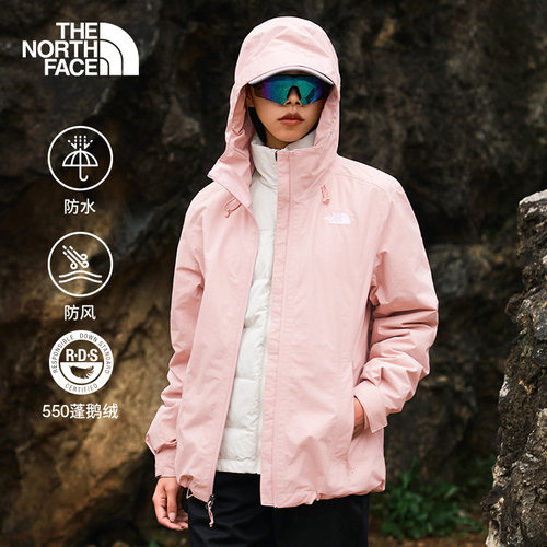 北面女鹅绒三合一防水冲锋衣