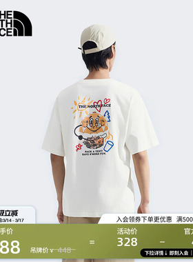 北面男女同款纯棉印花短袖T恤户外透气夏新款TheNorthFace|8D85
