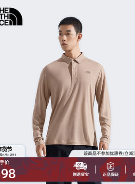 北面男Elite美利奴羊毛长袖POLO衫轻薄户外新款TheNorthFace|8DRH