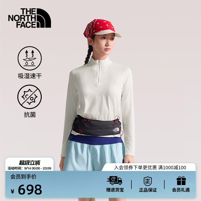 北面女半拉链速干长袖T恤图片