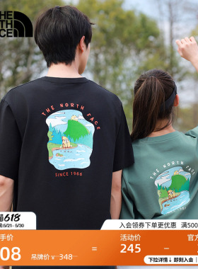 北面男女同款纯棉印花短袖T恤户外休闲透气新款TheNorthFace|8GZ6