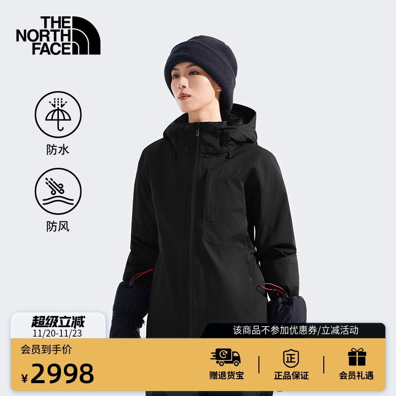 北面女防水保暖棉服滑雪服