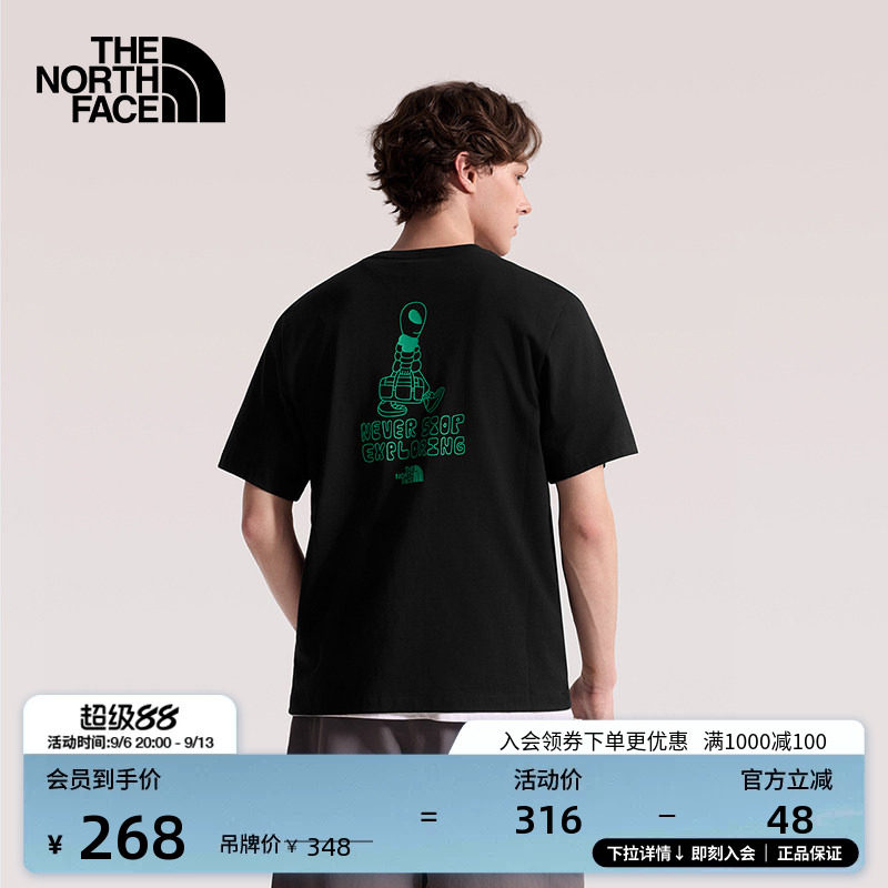 北面短袖T恤男纯棉印花圆领运动户外透气新款TheNorthFace|8GW0图片