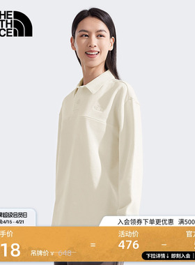 北面女纯棉针织长袖Polo衫户外透气春季新款TheNorthFace|8C4B