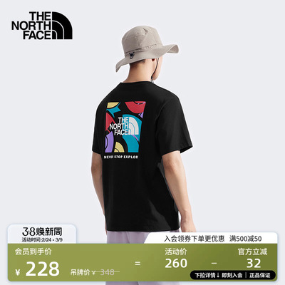 北面男女同款纯棉透气短袖T恤