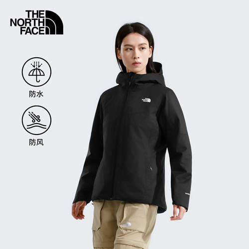 北面女防水保暖棉服外套