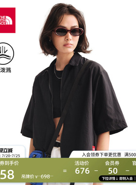 北面Red Box短袖衬衫女落肩宽松户外防泼水新款TheNorthFace|8FHB