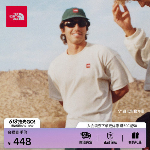 北面男纯棉透气短袖T恤