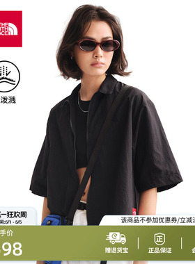 北面Red Box短袖衬衫女落肩宽松户外防泼水新款TheNorthFace|8FHB