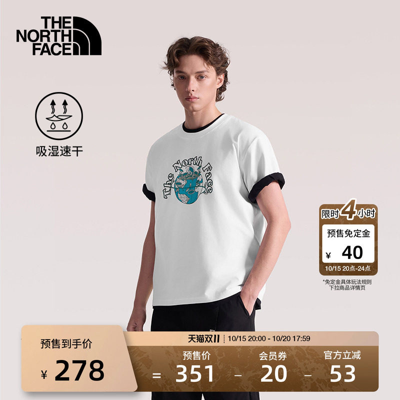 北面速干衣短袖T恤男宽松印花运动户外透气新款TheNorthFace|8GX3