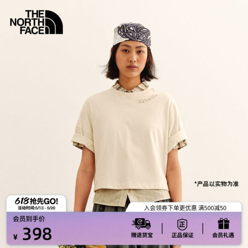 北面女纯棉户外短袖T恤