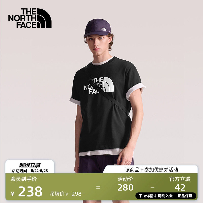 北面短袖T恤男女同款纯棉运动户外透气新款TheNorthFace|8GWB - 实物图