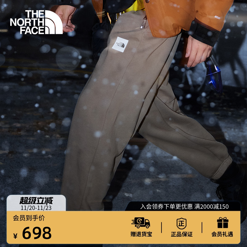 北面男保暖运动针织裤