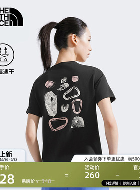 北面女印花速干衣短袖T恤户外吸湿透气新款TheNorthFace|8D7H