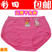 彩田内裤 头216 女士高腰提臀平脚妈妈裤 女式 糖果色棉质料加大码
