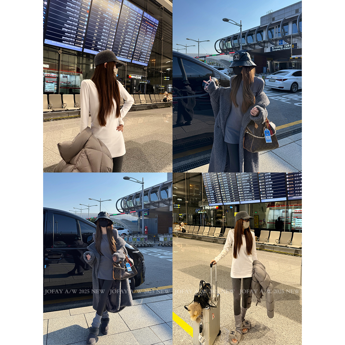 小侨jofay 万能小神搭 秋冬新款加绒实穿慵懒好看大圆领上衣T恤女