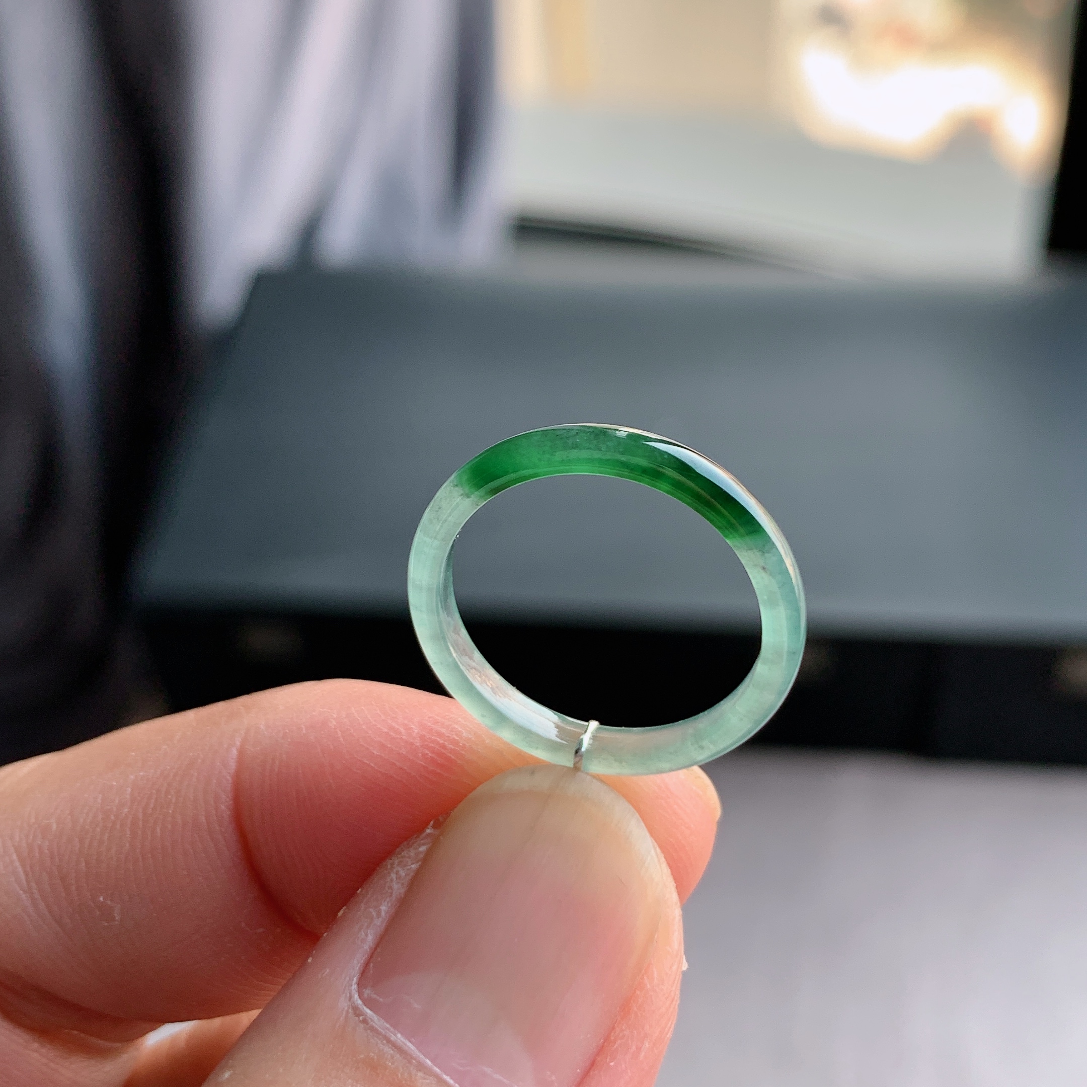 天然A货翡翠14号飘花戒指指环