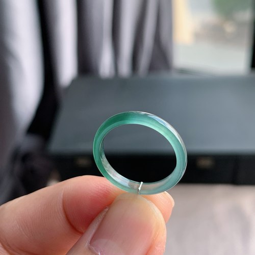 天然A货冰种16号半山水戒指