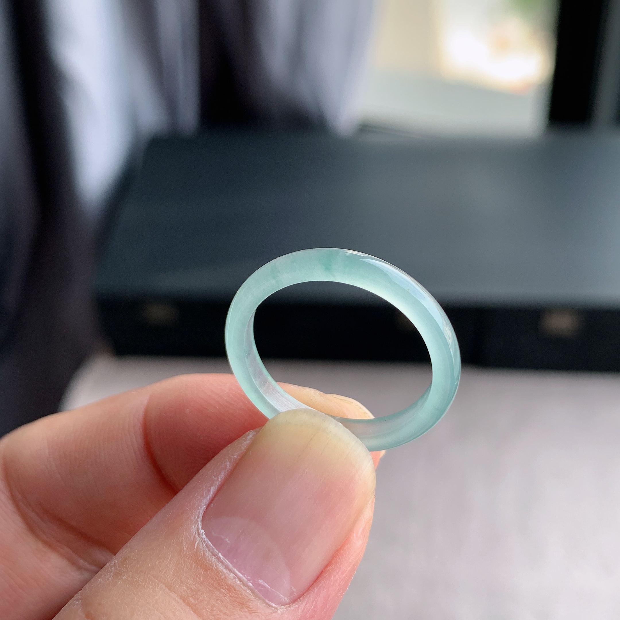 天然A货翡翠冰种20号白月光戒指