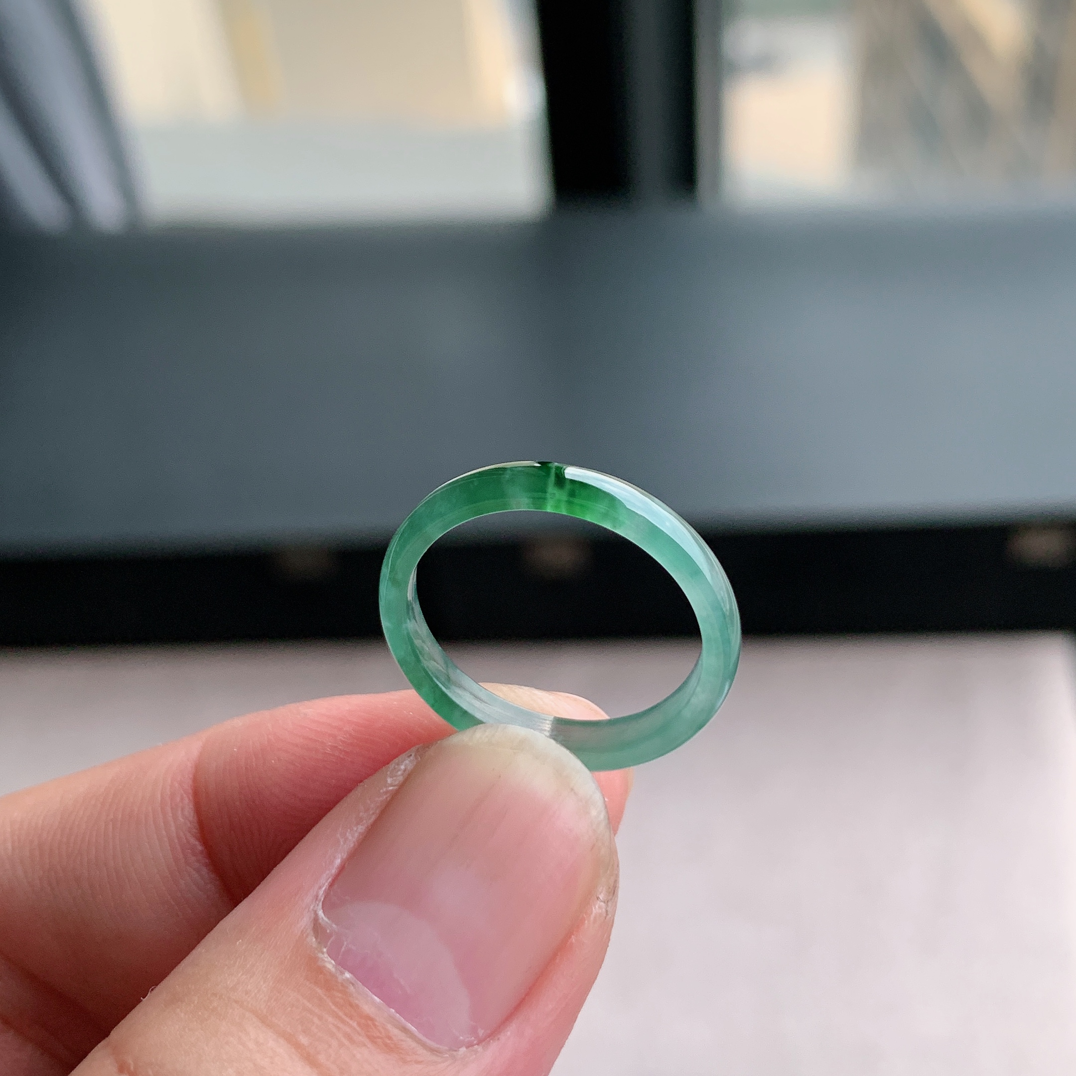 天然A货翡翠冰种15号戒指指环