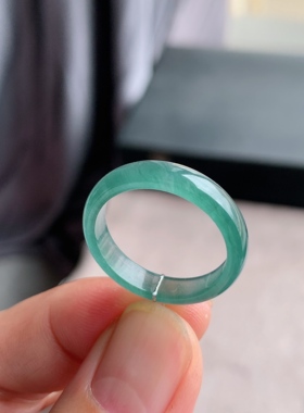 天然A货翡翠 冰种23号牛仔蓝戒指指环戒圈20100374