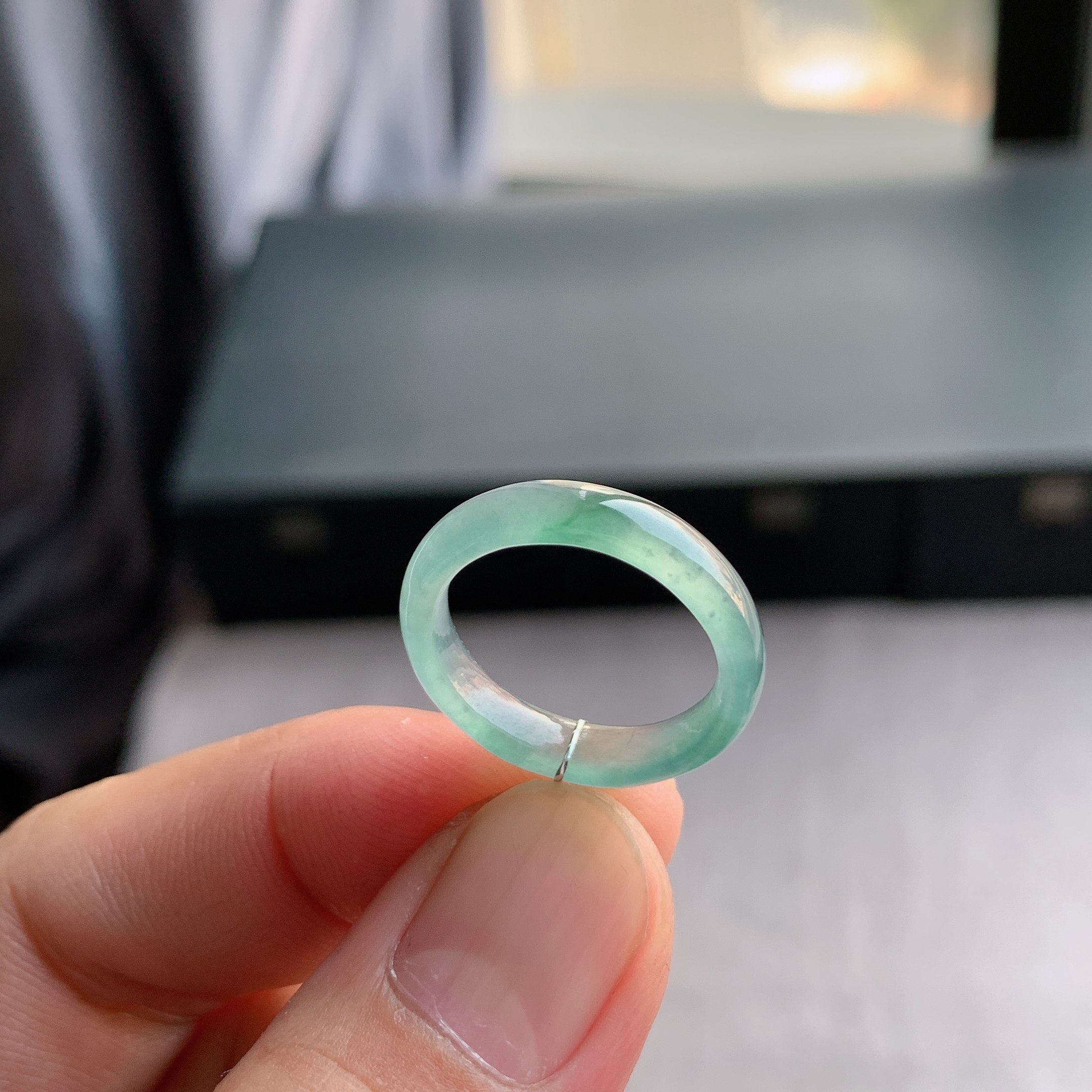 天然A货翡翠14号冰飘花戒指