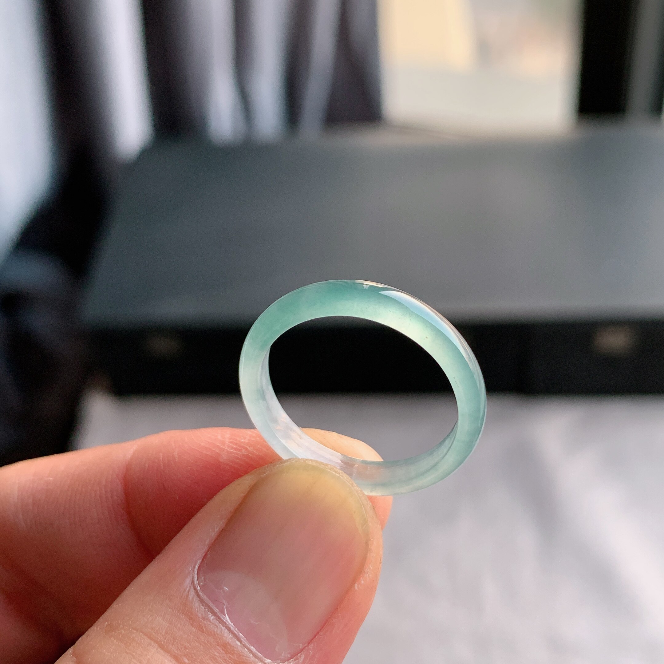 天然A货翡翠冰种19号白月光戒指