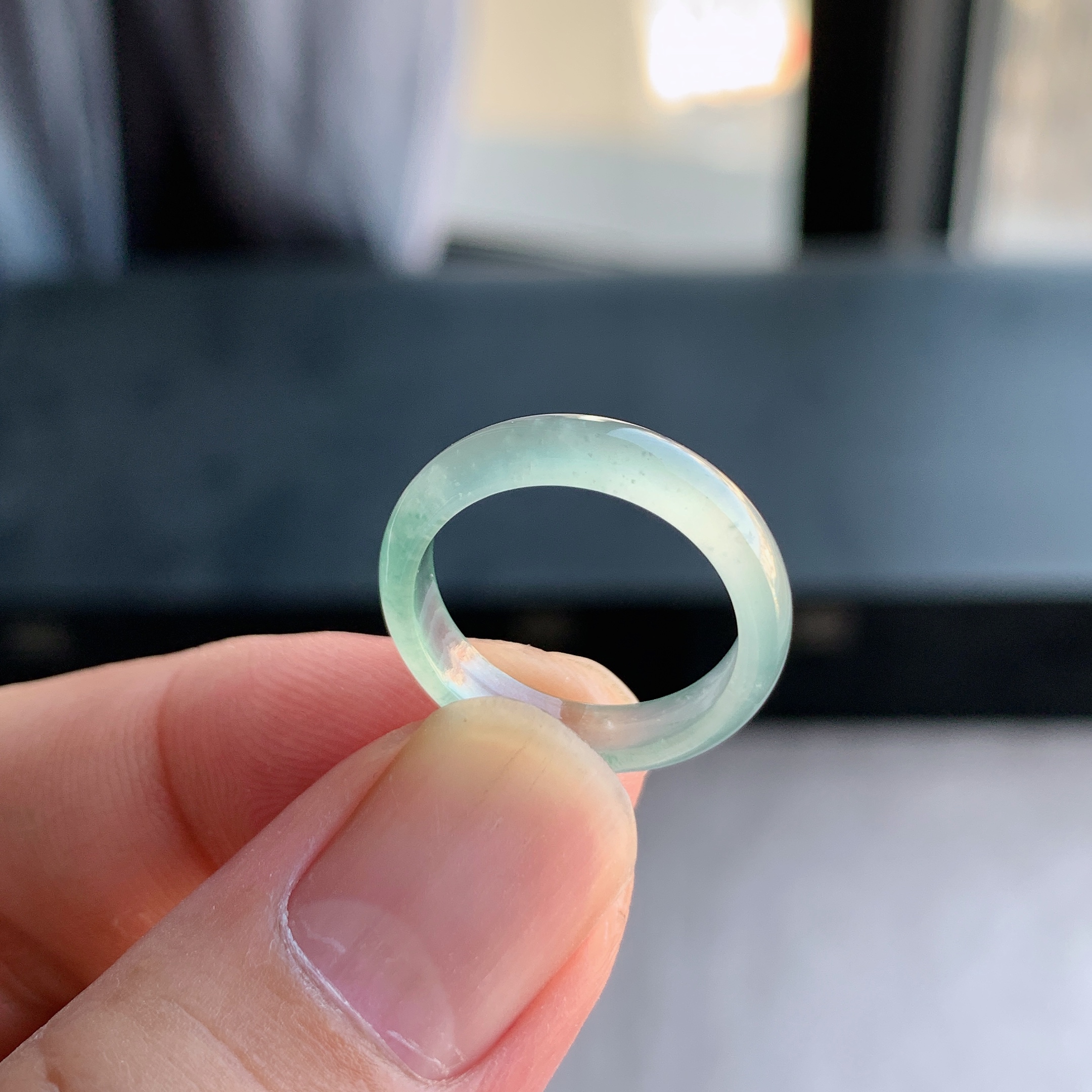 天然A货翡翠冰种13号白月光戒指