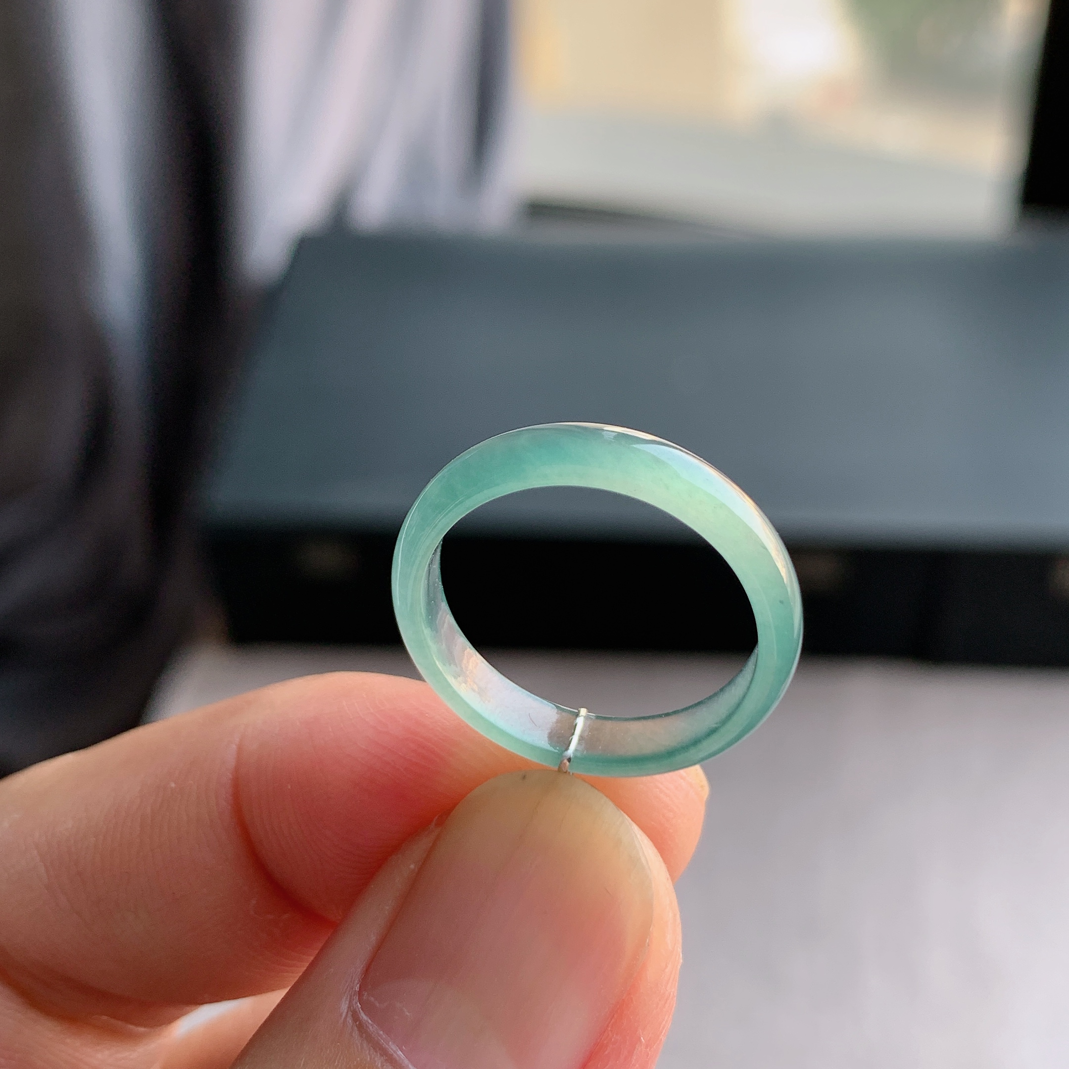 天然A货翡翠戒指指环戒圈