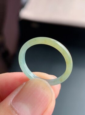 天然A货冰糯黄翡翠素圈戒指