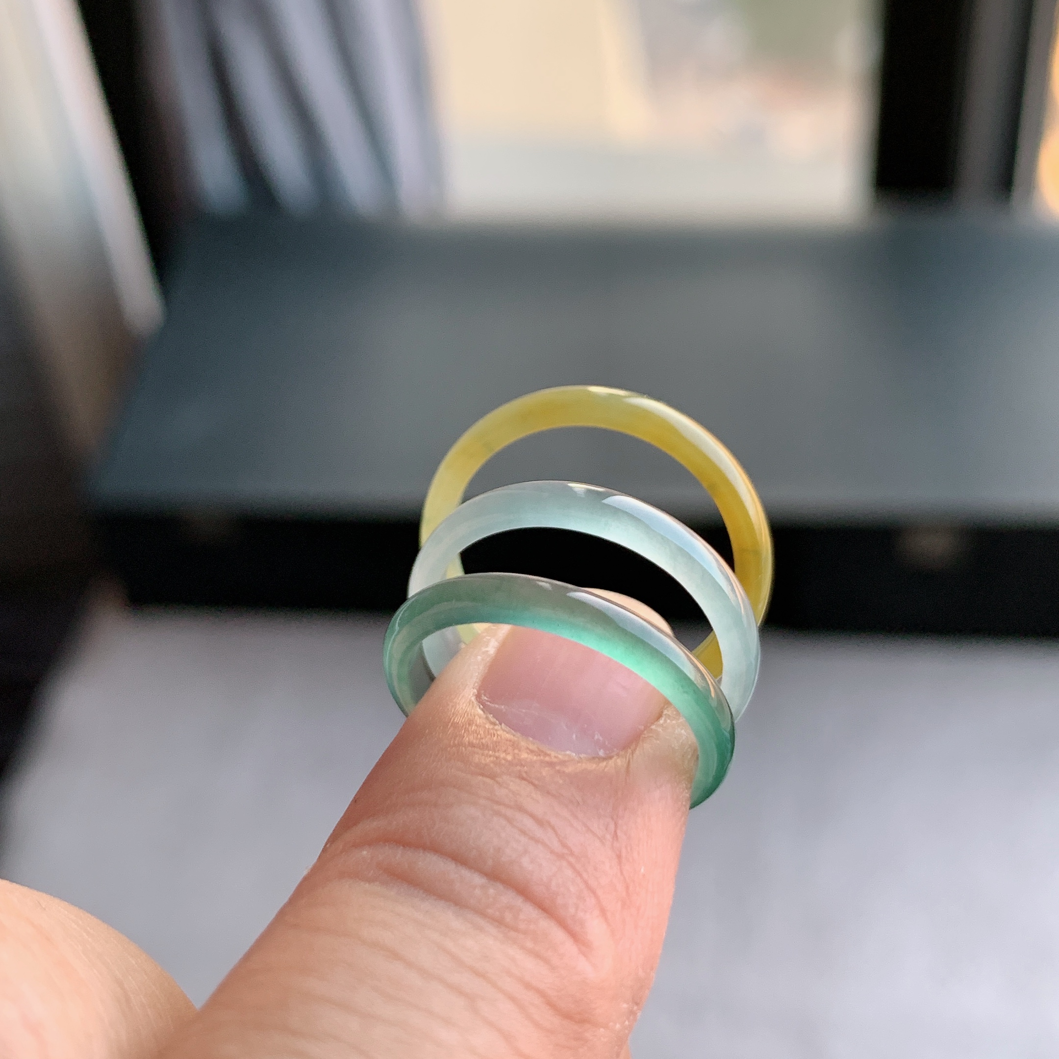 天然A货翡翠天空蓝湖水蓝白月光