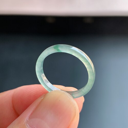 天然A货冰种14号翡翠方戒