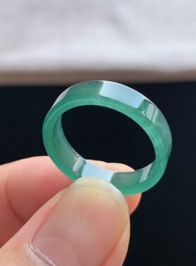 天然A货冰种翡翠18号方戒男女